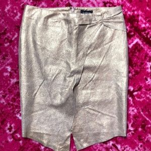Bebe Gold Wrap Leather Skirt